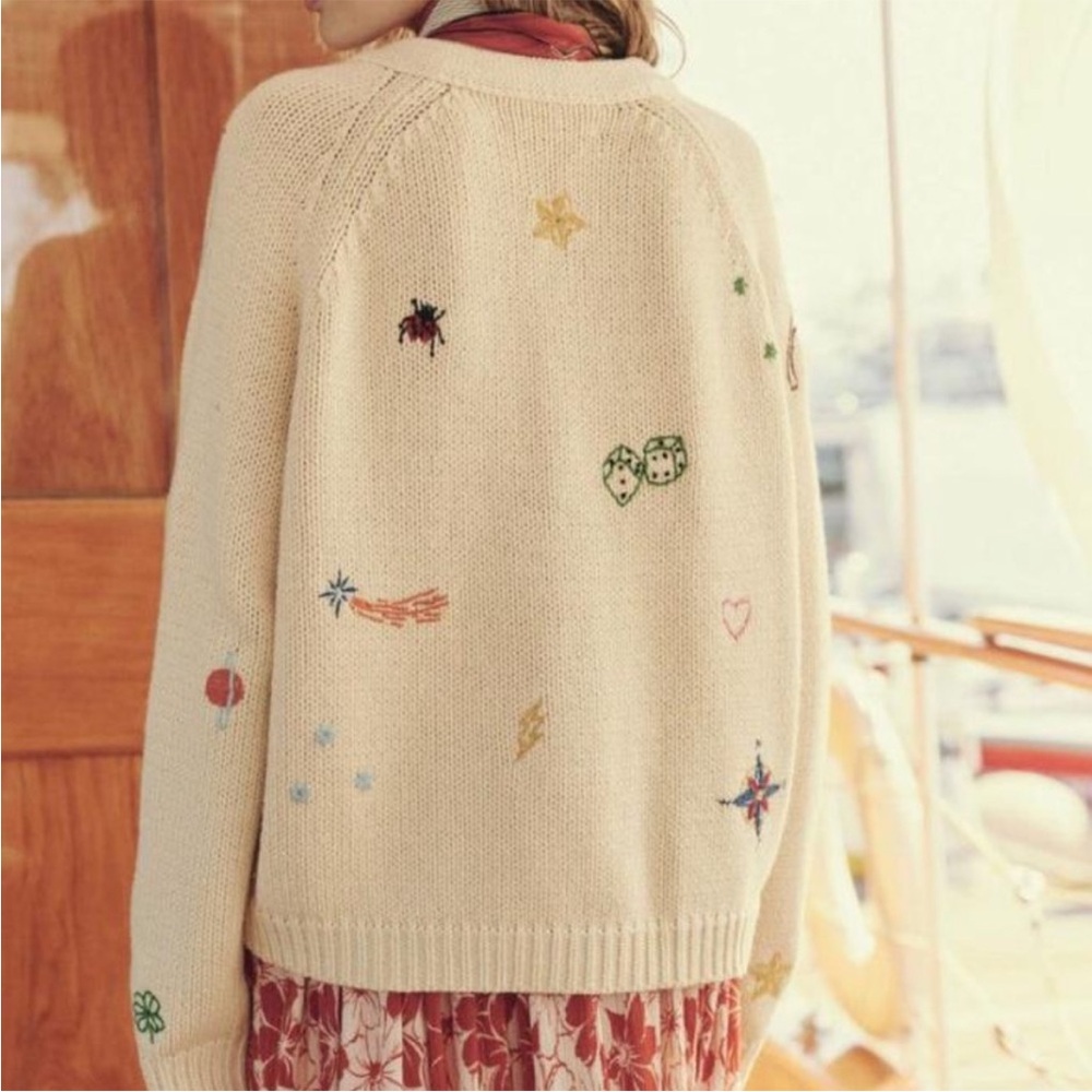 The Great. The Charm Cardigan in Cream. Size 0. - Picture 6 of 7